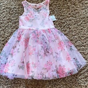 Zhenzi Pink Floral Kids Dress